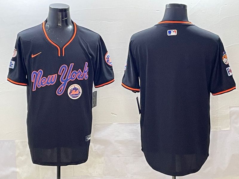 Men New York Mets Blank Black Throwback 2025 Nike MLB Jersey style 5077